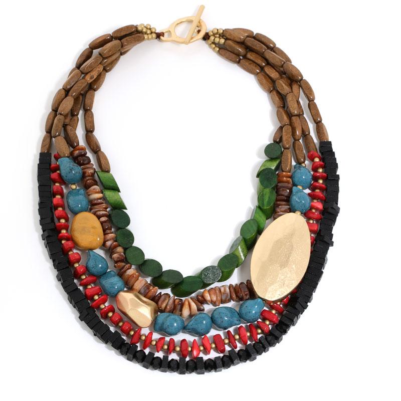 

Statement Bohemian Style Beaded Necklace for Woman Girl Wedding Party Jewelry