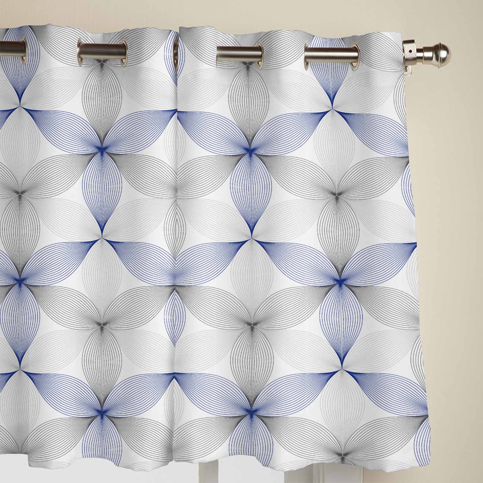 Современное искусство геометрический узор синие оконные шторы для гостиной роскошные — фото 4