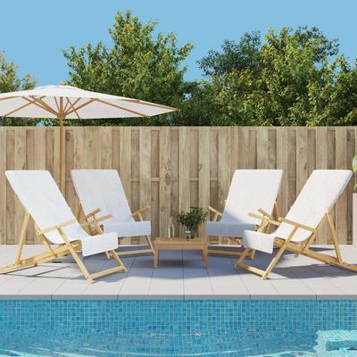 Vidaxl Ręczniki Plażowe, 4 Szt., Białe, 60X135 Cm, Tkanina, 400 G/M²