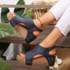 Fashion Women Sandals Retro Open Toe Wedges Sandals Fashion Chunky High Heeled Sandals for Women Rivets Gladiator Sandal Sandalias Mujer