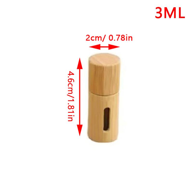 

1 шт., бамбуковый флакон-роллер 3/5/10 мл, деревянный флакон-роллер, эфирное масло, блеск для губ, многоразовый тюбик, пустая банка, стеклянный флакон для духов 3ML