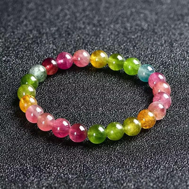 Bixie Bracelet: Brazilian Candy Beads, Rainbow Prosperity Stone, for Women & Couples