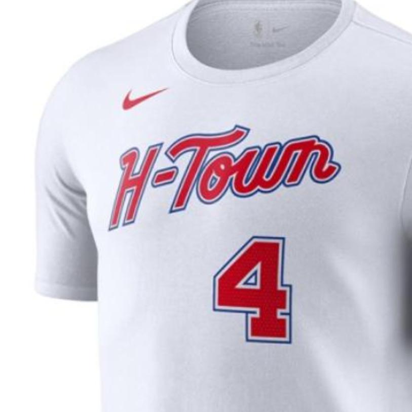 Nike City Edition 2023-24 Season Houston Rockets Letter Logo Printed Crew Neck Short Sleeve T-Shirt Men T-Shirt White FN1215-100