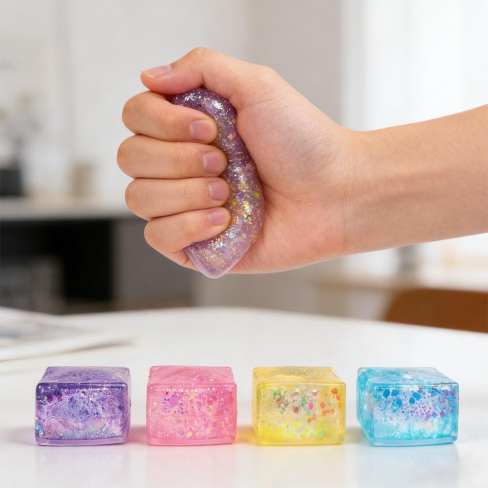 Ice Cube Maltose Stress Relief Toy Bouncy Feel Safe Material Freeze Effect Mini Size Portable for Office Study Reusable