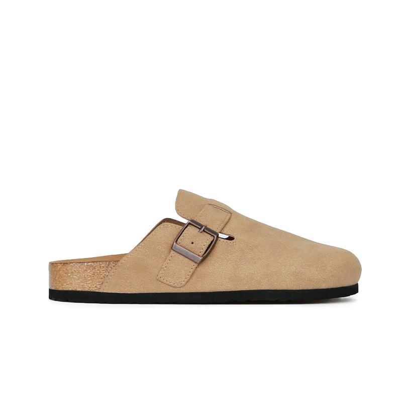 Cowhide Version~ Shoes Women's Leather Matte One-pedal Retro Ugly Cute Shoes Versatile Flat-bottomed Casual Loafers