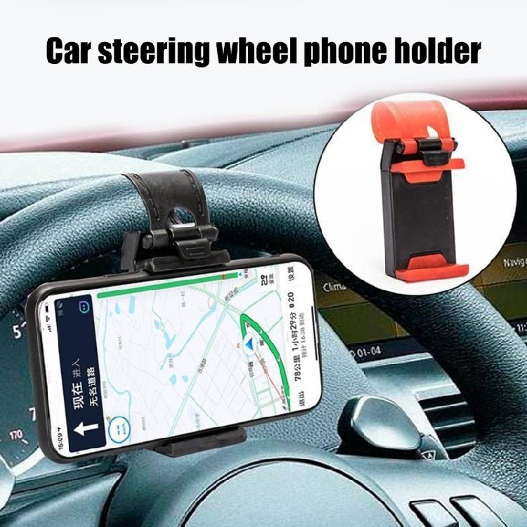 Car Steering Wheel Mobile Holder Car Steering Wheel Phone Clip 105mm for Frequent Drivers Requiring Hands Frees Operate