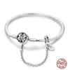 Bracelet Silver 925 Original 17-20CM Star Moon Heart Butterfly Paw Print Zircon Bracelets Fit DIY Charms Birthday Jewelry Gifts
