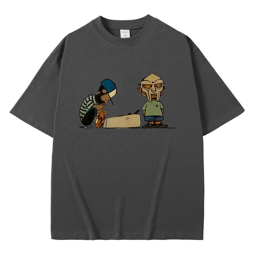 Rapper Mf Doom MM FOOD Cartoon Style Print T Shirt Men Women Hip Hop Fashion Oversized Tshirts Mens Casual Vintage Streetwear