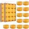 6-48Pcs Beeswax Votive Candles Handmade Bees Wax Candle Smokeless Beeswax Tealight Candles Wedding Spa Gift Home Decor