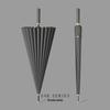 Windproof Solid Color 24-Rib Automatic Business Umbrella - Long Handle Sun and Rain Shield, Ideal for Gifting.