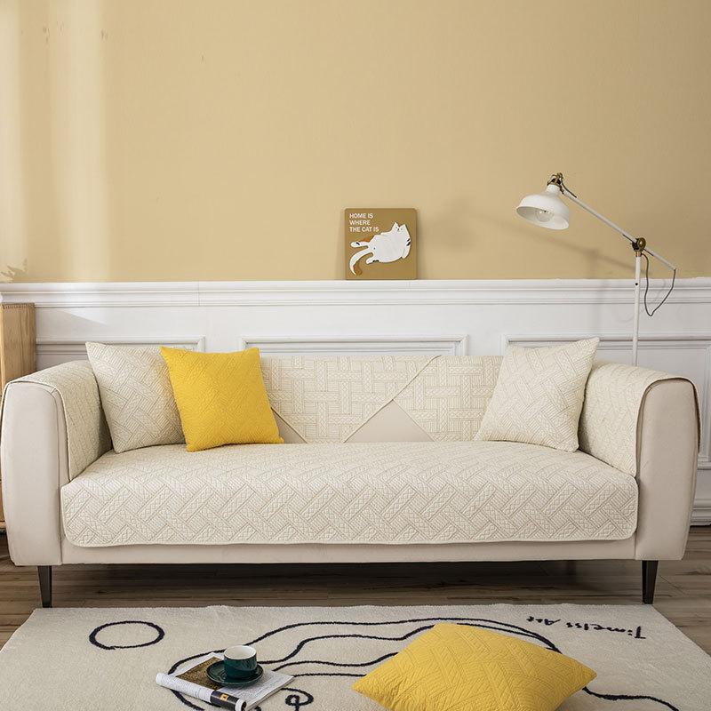 Сплошной цвет минималистичный диван-полотенце сезонный универсальный стеганый — фото 5