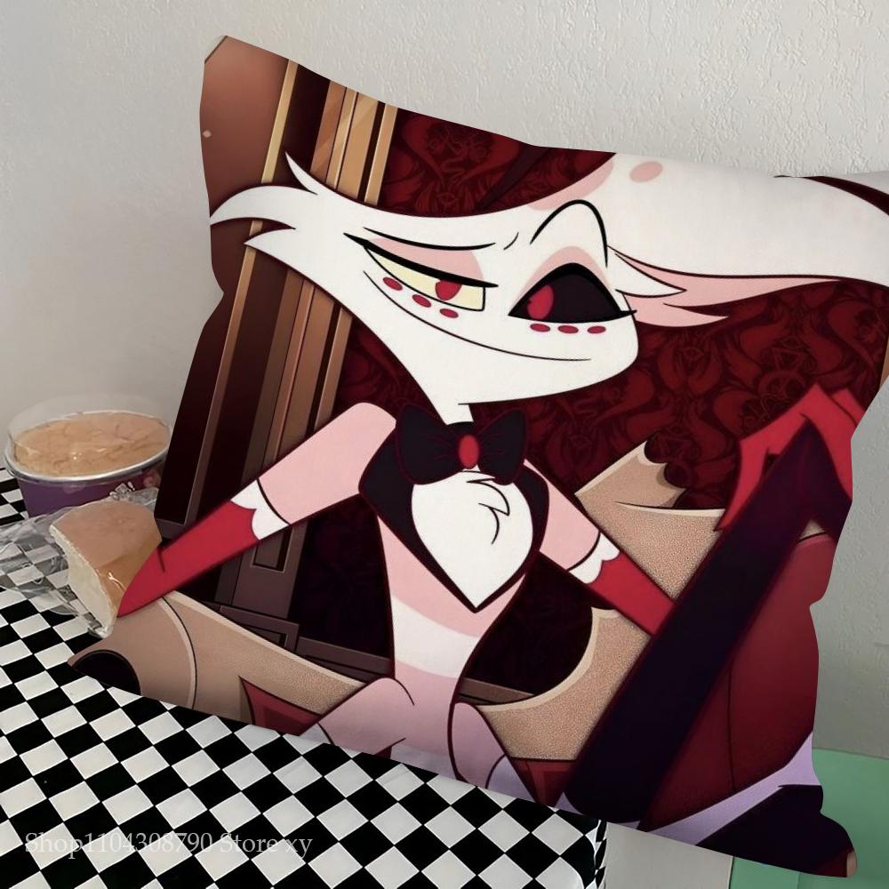 1pc Hazbin Pillow Case Square Bedroom Sofa Leisure Comfort Cushion Car Living Room Home Decoration