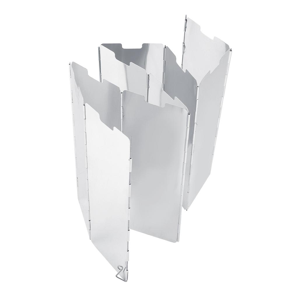 10pcs Foldable Burner Windshield for Outdoor Camping Picnic BBQ Cooking Gas Stove