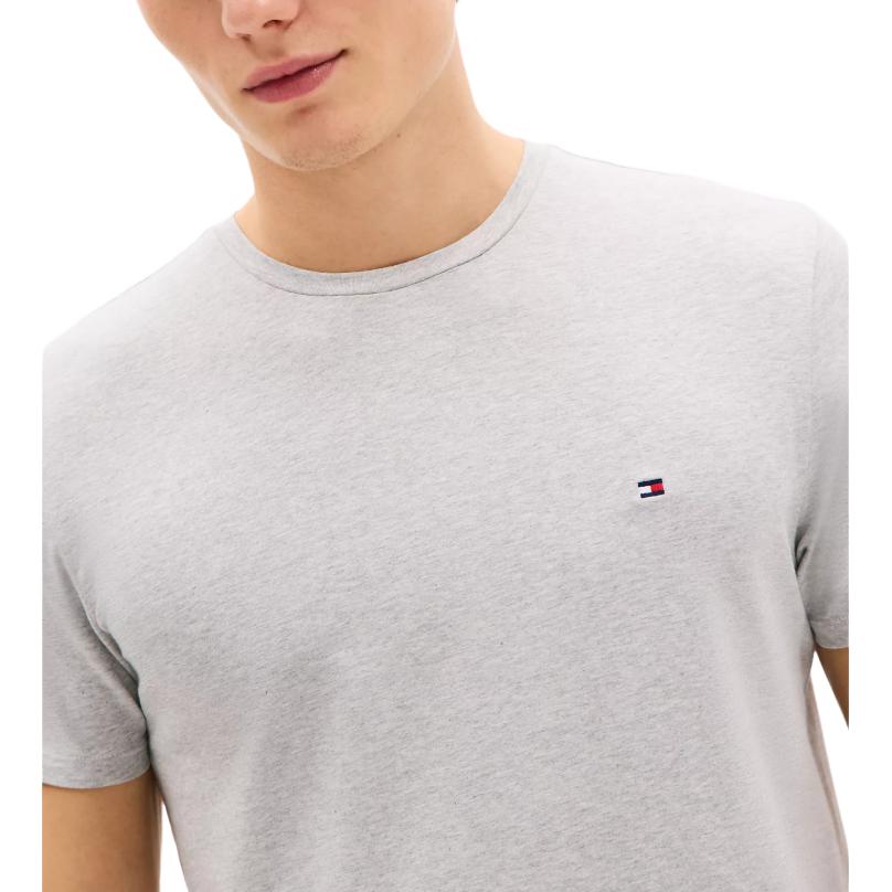 Tommy Hilfiger Solid Knit Short Sleeve Crew Neck T-Shirt Men Tops Gray 78JA560-P8F