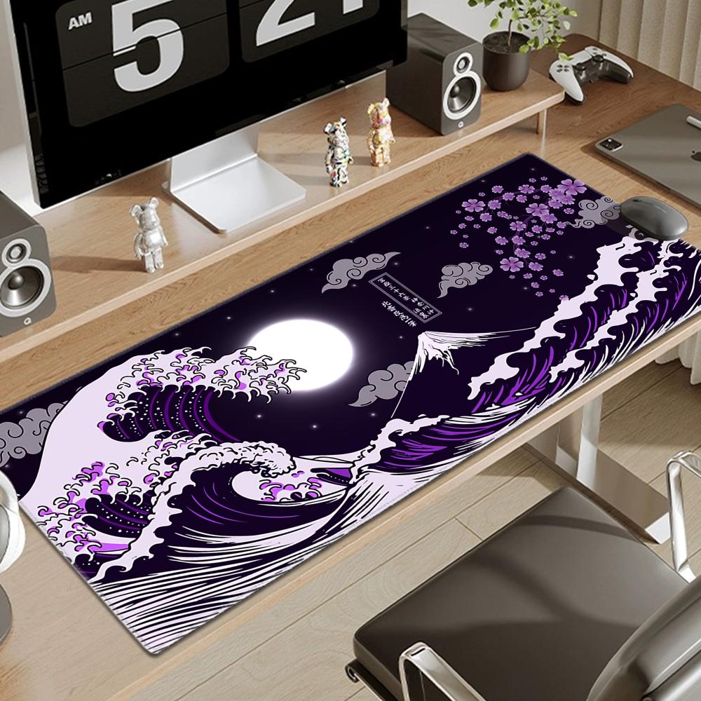 Tappetino per Mouse Arte Computer Giappone La Grande Onda di Kanagawa Tappetino Mouse Gaming Grande Gamer XL Gomma Otaku Tappetino Tastiera Tappetino Scrivania Laptop