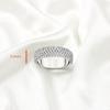 Band Ring with White Zircon Europe Trendy Fine Jewelry For Women Gift In 925 Sterling Silver