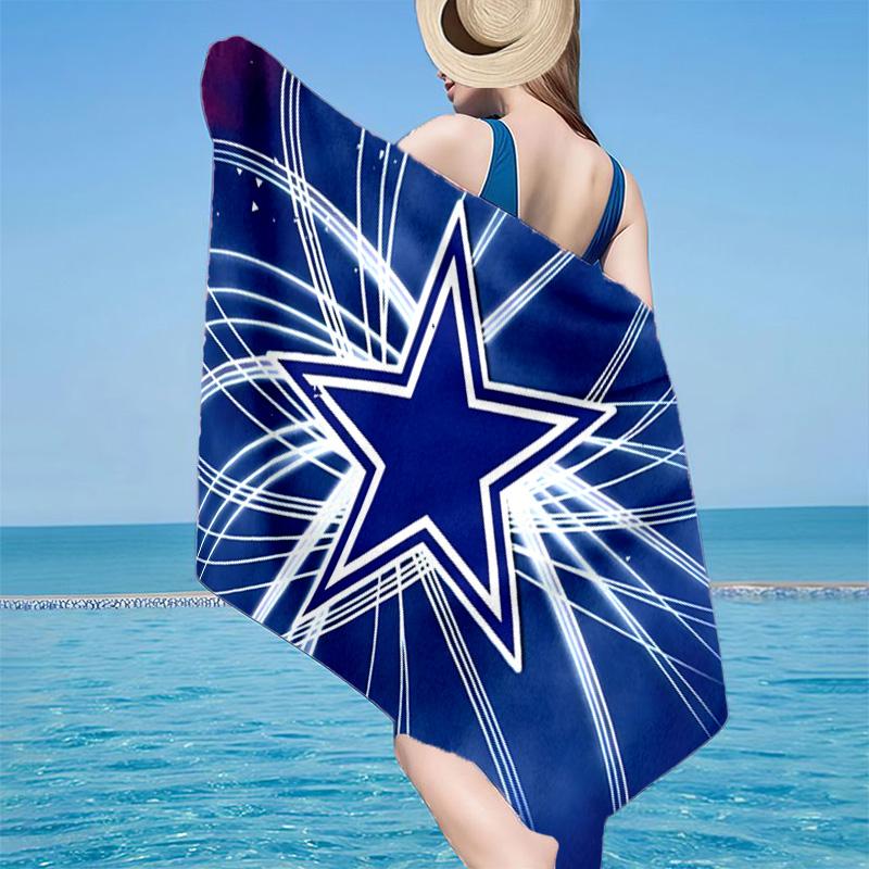 Dallas Cowboys Microfiber Beach Towel, Lightweight And Quick-Dry, for Summer Travel, Beach Essential, Swimming Pool