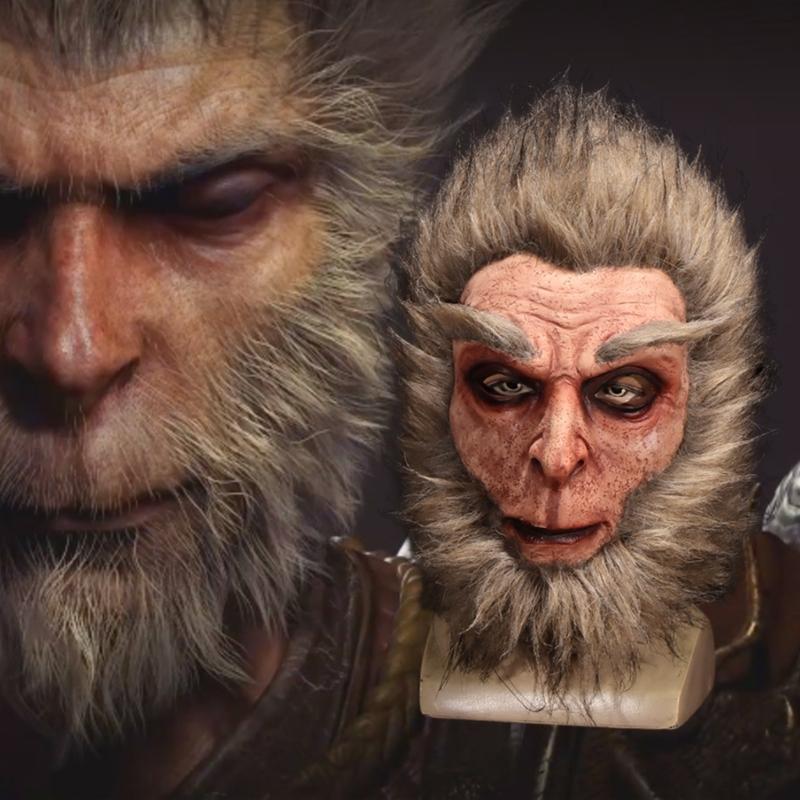 Maska WuKong 3D Maska na Halloween Czarny Mit Maska Gokus Nakrycie Głowy Gokus Maska Małpy Maska do Gier do Cosplayu WuKong