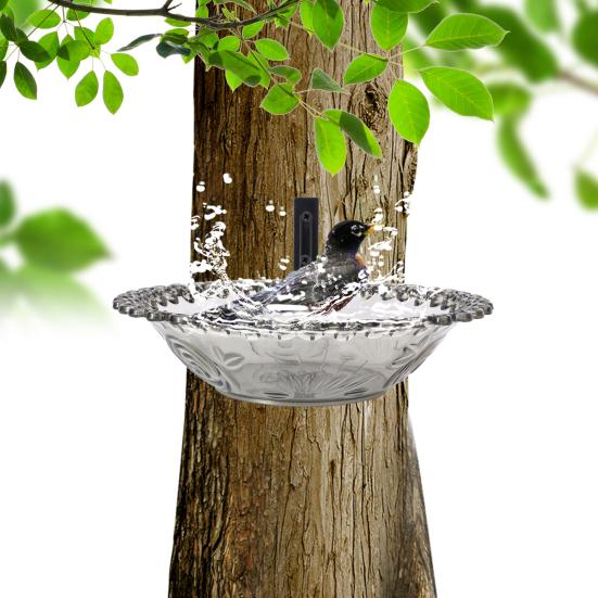 Outdoor Bird Bath Feeder Tray Durable Construction Easy To Clean Simple Installation Detachable Hummingbird Birdbath Bowl