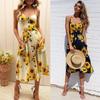 Stylish Summer Women's Backless Dress With Button Detail And V Neckline In Beige And Blue
