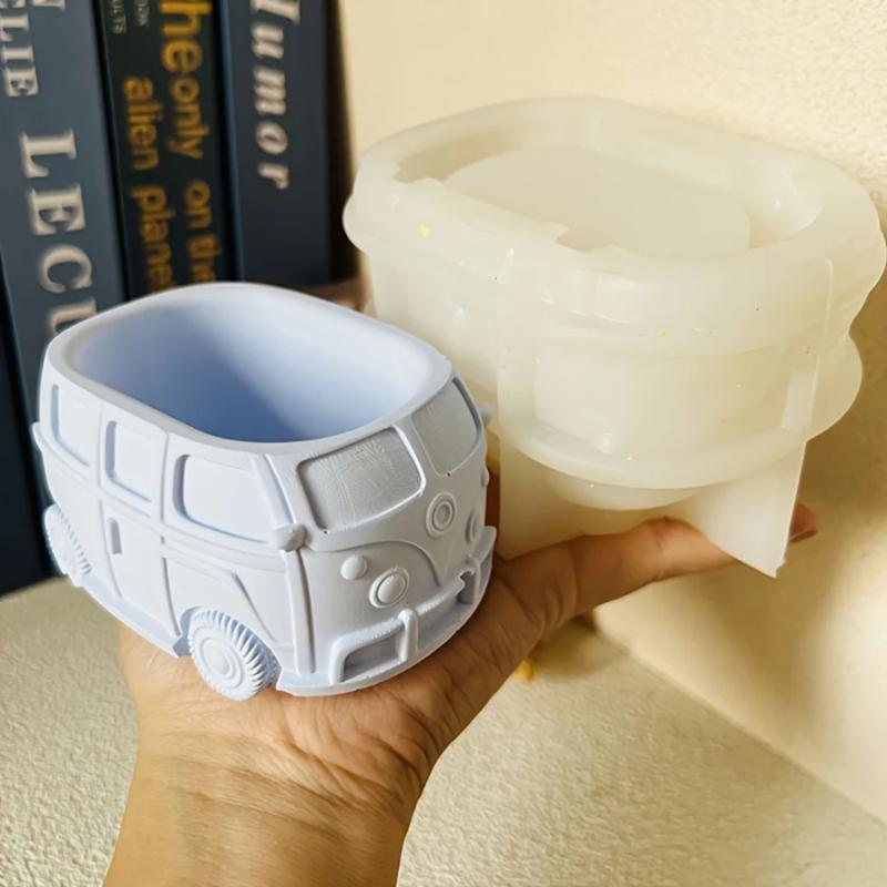 DIY Bus Blumentopf Harz Silikonform, Auto Aufbewahrungsbox Beton Zement Gips Mehrzweck Silikonform