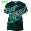 Summer Men's Short Sleeve 3D Printed Fish Hunting Pattern Design T-shirt Special T-shirt