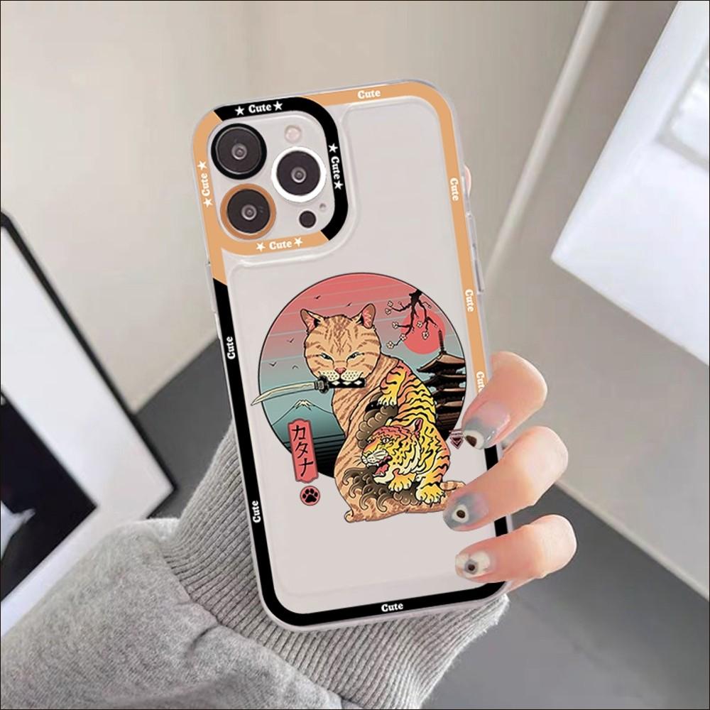 JAMULAR Neko Ramen Japan Cat Anime Phone Case For IPhone 11 12 13 Mini Pro XS MAX 8 7 6 6S Plus X 5S SE 2020 XR Clear Case