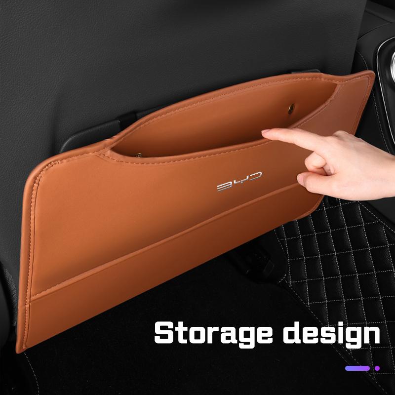 Car Seat Anti Kick Pad PU leather Rear Seat Storage Bag For BYD Atto 3 Qing Song Tang F3 F3R Yuan I3 S7 E3 E6 E9 S8 G3 M6 L3 S6
