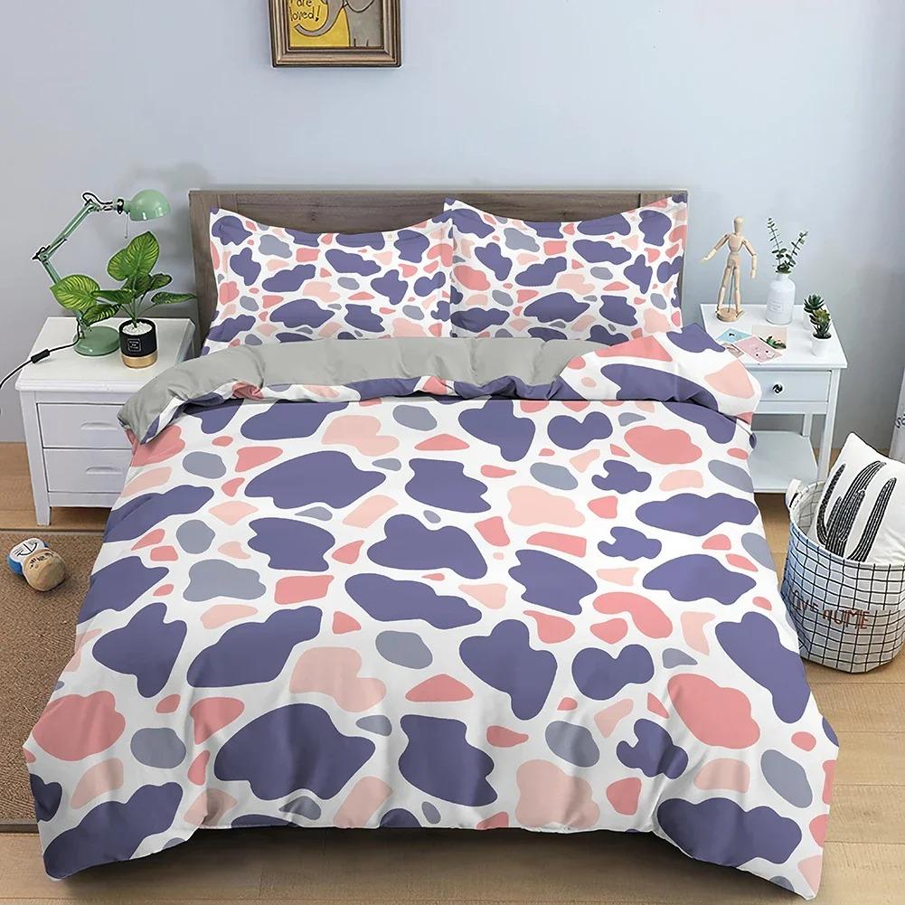Colorful Spots Print Bedding Set Polyester Duvet Cover With Pillowcase Adults Kids Quilt Cover With Zipper Closure Multiple Size