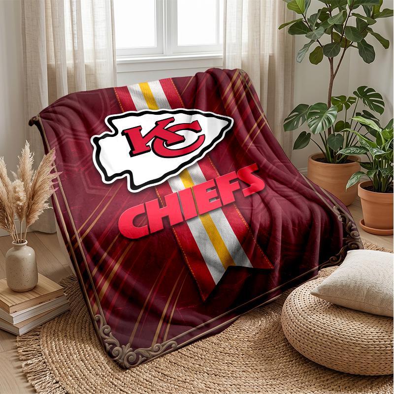 Coperta in Flanella Pile Kansas City Chiefs Coperta Calda e Accogliente per Divano Letto Viaggio Uso in Tutte le Stagioni