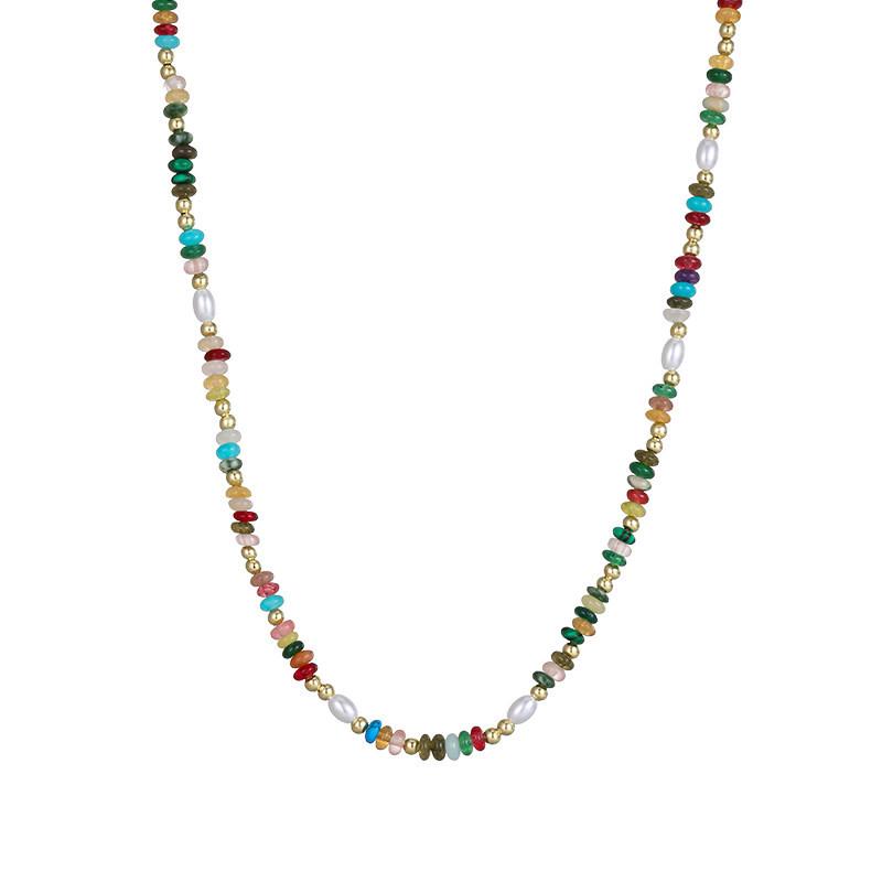 Dopamine Beaded Necklace: Sweet, Cool, Retro Clavicle Chain for Women’s Summer Dresses