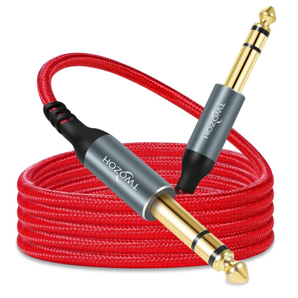 Twozoh 6.35mm Audio Cable, 1.5M, TRS Balanced Stereo Audio Guitar Cable, Male To Male (1M-5M), Invoice Available
