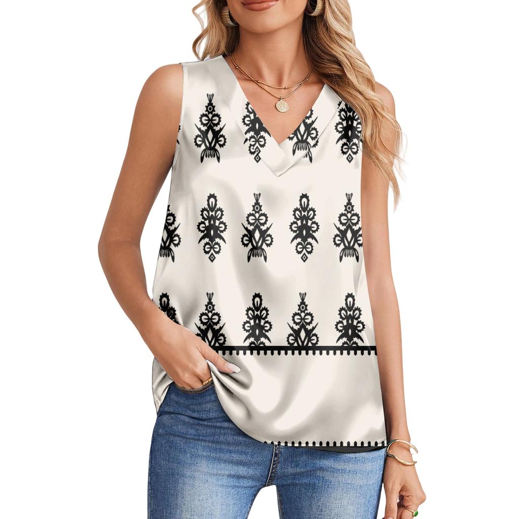 Women's Fashionable Casual Retro Striped Print Tank Top