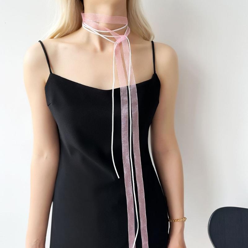 Lace Scarf for Women Long Skinny Belt Necktie Neck Scarf Girls Photo Props Long Neckerchief Skinny Scarf Necktie