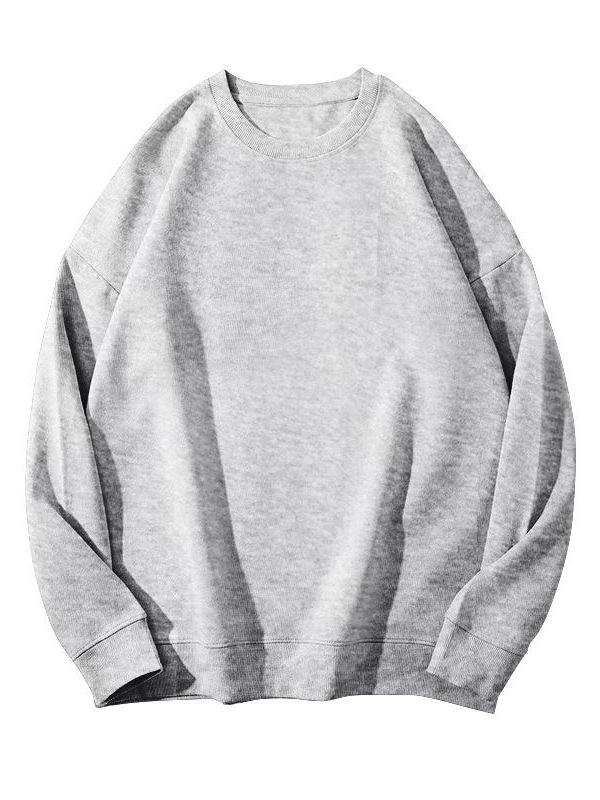 2024 Autumn/Winter Women's Round Neck Loose Plain Long Sleeve Hoodie