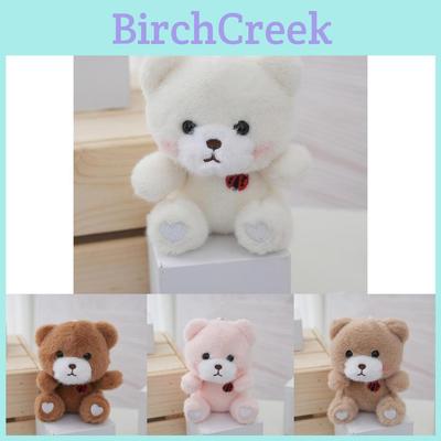 Adorable Plush Bear Keychain Cute Cartoon Style Soft Stuffed Animal Doll Accessory