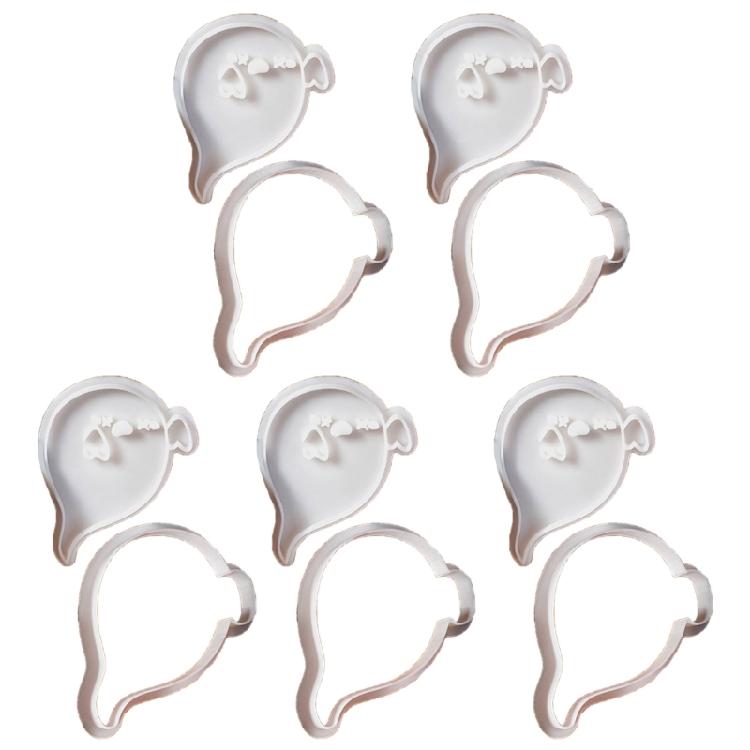 5Pcs Halloween Themed Cookie Cutter Set Halloween Biscuits Molds Set Eerie Specters Shape Biscuits Silicones Molds
