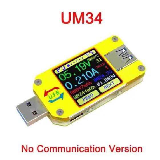 UM34/UM34C UM24/UM24C UM25/UM25C Color LCD Display USB Voltage Tester Current Meter Voltmeter Battery Charge Measure