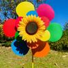 Mehrere Stile Drehende Sonnenblume PVC-Stab Stehende Rasenblume Windrad Outdoor Party Picknick Dekoration