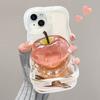 Crystal Apple Applies To 16promax Transparent Mobile Phone Case Oppo Huawei 13 Double Bracket Vivo Xiaomi 14 Female 17