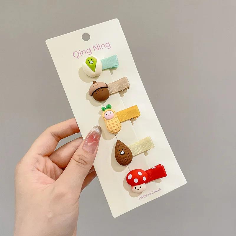 

5pcs Set Children Cartoon Side Barrettes Bangs Broken Hairpin Girls Headwear Female Baby Back Head Headdress Other