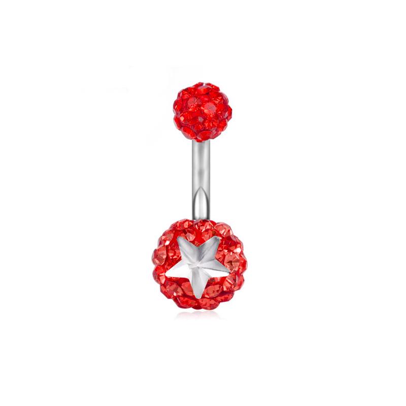 Hot Sale Polymer Clay Belly Button Ring with Diamond Ball