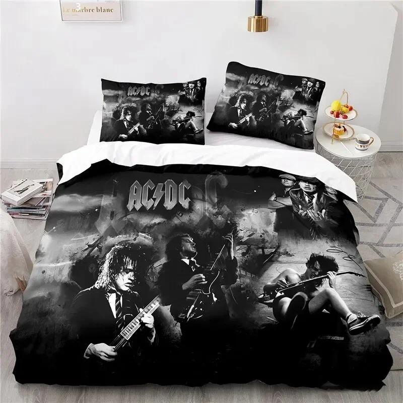 3D Print Rock Band AC/DC Bedding Set For Bedroom Soft Modern Bedspreads Comefortable Kids Duvet Cover Quilt Cover And Pillowcase