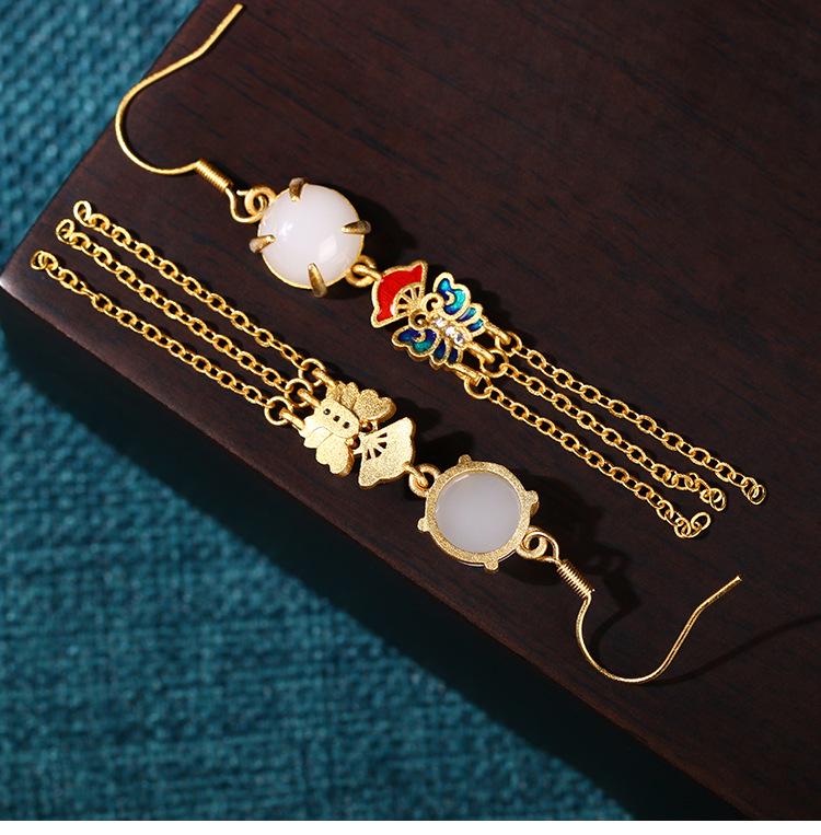 Brincos de Borla Guochao Retro Jade Hetian: Recomendação de Presente de Qixi por Blogueiro do Little Red Book