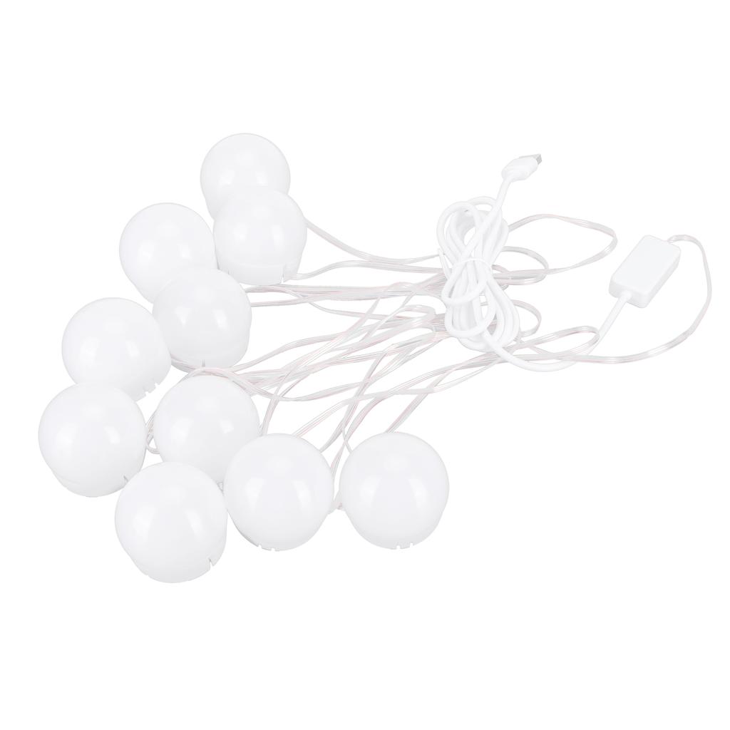 LED Mirror Lights 10 LED Bulbs Stick On Type USB Plug In Makeup Light for Bathroom Wall Mirror