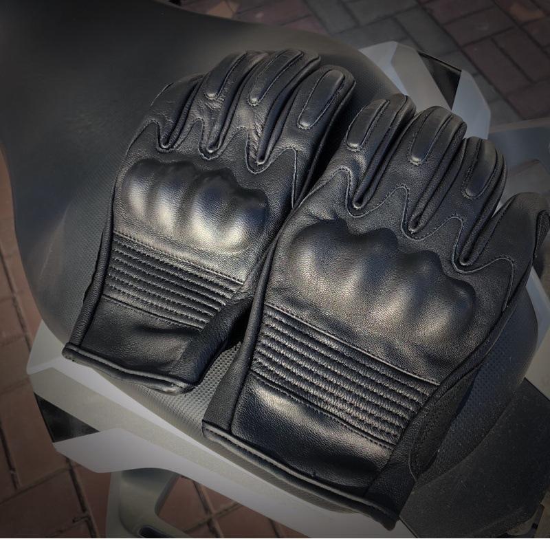 Motorcycle Leather Gloves Men and Women Riding Harley Goat Leather Motorcycle Rider Riding Full Finger Leather Gloves
