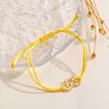 Yellow Braided Rope Adjustable Bracelet Hollow Bicycle Charm Minimalist Casual Thin Wrist Jewelry for Women Daily Wear
