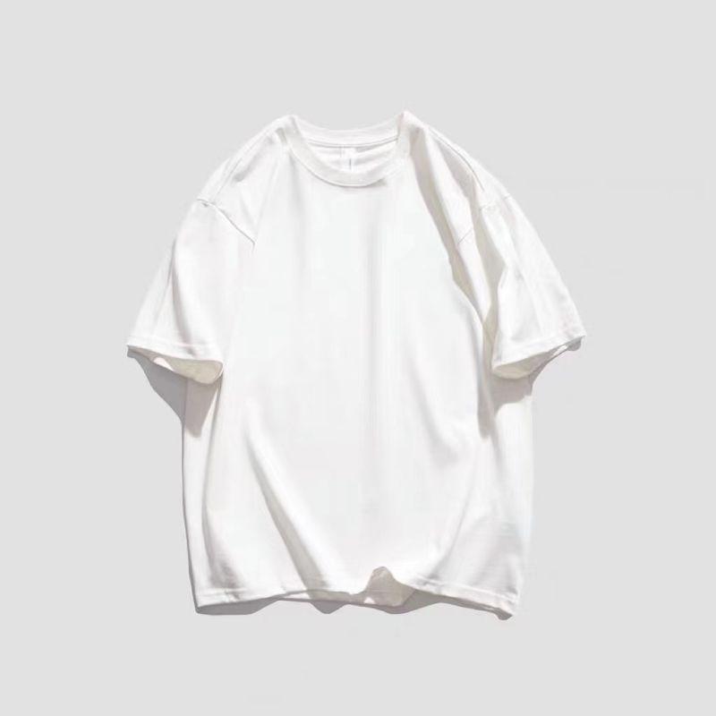 

Order Tail Goods ~ Overseas Label Cutting Counter Withdraw Summer Heavy Weight Pure Cotton Short Sleeve Men and Women Simple Casual All-Match T-shirt Pure Color white short sleeve XL