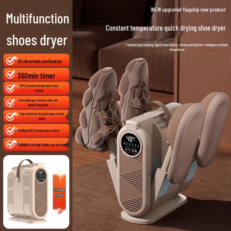 Secador de Sapatos Compacto Inteligente com Temporizador e Design Dobrável