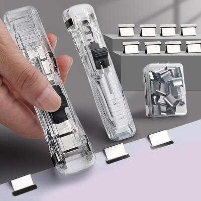 Yeniden Kullanılabilir Metal İtme Klipsi Zımba Sökücü Kağıt Sabitleme Organize Zımba İtme Kelepçesi Kağıt Bağlama Dosyası Ofis Kırtasiye